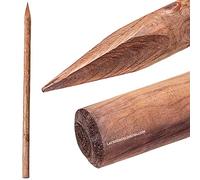 Suinga Tuteur en Bois 150 cm, diamètre 8 cm, Tuteurs avec Pointe, poteaux en Bois, piquets de Fixation, piquets de Jardin, Tuteurs pour Plantes