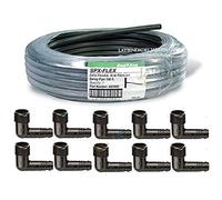 Suinga Tuyau SPX Flex 16 mm pour installer des arroseurs et diffuseurs, 30 mètres + 10 coudes cannelés 16 mm x 3/4", noir