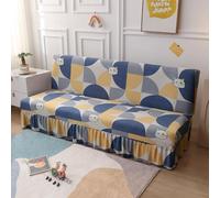 SUIOKPO Housse De Canapé sans Accoudoir 2 À 3 Places Housse De Canape Clic Clac Extensible Imperméable avec Jupe À Volants Universel Antidérapant Housse Protection pour Chien Chat Enfant,Style 9,M