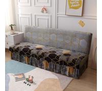 SUIOKPO Housse De Canapé sans Accoudoir 2 À 3 Places Housse De Canape Clic Clac Extensible Imperméable avec Jupe À Volants Universel Antidérapant Housse Protection pour Chien Chat Enfant,Style 2,L