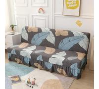 SUIOKPO Housse De Canapé sans Accoudoir 2 À 3 Places Housse De Canape Clic Clac Extensible Imperméable avec Jupe À Volants Universel Antidérapant Housse Protection pour Chien Chat Enfant,Style 17,L