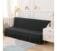 SUIOKPO Housse De Canapé sans Accoudoir Housse De Canape Clic Clac Extensible Imperméable avec Jupe à Volants Universel Antidérapant Housse Protection pour Chien Chat Enfant,Dark Grey,S