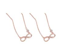 SUIOPPYUW 2 pièces/ensemble collier en argent nettoyage facile pour un entretien pratique Routine Halskette Damen Silber Herzkette Silber Damen Schmuck, couleur or rose, 2 * 1, colliers
