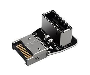 SUIOPPYUW Adaptateur USB 1 en façade, Type E, coudé à 90°, pour Carte mère PC. Solution compacte optimale. Convertisseur USB 3.1 à 90°.