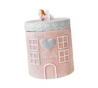 SUIOPPYUW Boîte de Rangement en Porcelaine, Couvercle hermétique, Relief tridimensionnel pour Une Ventilation et Une fraîcheur optimales, Blanc, Rose, Ange
