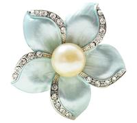 SUIOPPYUW Broche fleur de perle tendance, épingle à corsage en cristal, bijou élégant pour femme, veste manteau, décoration pour événements, broche rose en cristal, épingle
