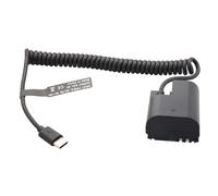 SUIOPPYUW Câble Adaptateur Extensible, Batterie factice, câble USB-C, remplace R6 80D, Capture d'images sans Interruption, Mark III IV 6D, Adaptateur de Batterie factice à Ressort