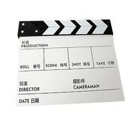 SUIOPPYUW Clap de cinéma Professionnel, Mini Clap en Bois Durable, Ardoise, Excellent Outil pour Le Tournage de Films, Blanc Chinois, 20x20cm