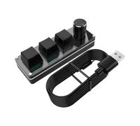 SUIOPPYUW Clavier mécanique Filaire USB à 3 Touches avec molette : Solutions polyvalentes pour Le Jeu, Les médias et l’Industrie, Noir, Longueur du câble : 1 m