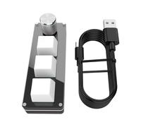 SUIOPPYUW Clavier mécanique Filaire USB à 3 Touches avec molette : Solutions polyvalentes pour Le Jeu, Les médias et l’Industrie, Blanc, Longueur du câble : 1 m