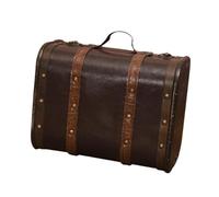 SUIOPPYUW Coffre de rangement de style ancien, malle de voyage nostalgique pour souvenirs et trésors. Coffre en bois de style ancien pour bijoux, rangement à l'ancienne et
