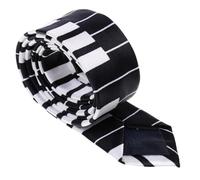 SUIOPPYUW Cravate fine originale ornée d'un motif de clavier de piano noir et blanc, au look doux, lisse et vibrant, très appréciée des jeunes hommes. Tendance et élégante.