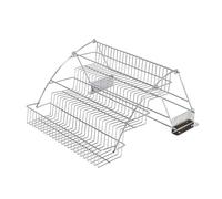 SUIOPPYUW Étagère à trois niveaux, intégrée, extractible et rabattable à ressort. Design, robuste et durable, facile utiliser. Pour la cuisine et, argent, Tiroir trois niveaux