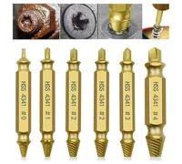 SUIOPPYUW Extracteur de vis endommagées, forets et outils haute dureté, compatible avec Pour tous les forets, autres accessoires inclus. Démonstration en image. Extracteur de vis foirées.