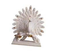 SUIOPPYUW Figurine Animale Ornement décoratif Salle de Mariage résine Paon Statue Salon Bureau décor salles de Mariage Bureaux etc, Blanc, 34.5 x 11 x 29.5 cm