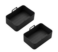SUIOPPYUW Lot de 2 ustensiles de Cuisine Ninjas en Silicone faciles à Cuire, sans Danger pour Le Corps Humain, friteuse à air pour Conserver Les Plateaux, Noir, 19.5 * 13.5 * 7CM