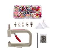 SUIOPPYUW Machine à sertir Les Perles complète avec Divers Rivets, Clous et Outils pour améliorer la qualité et l'efficacité du Travail Artisanal. Machine à sertir Les Perles la Main avec Rivets.