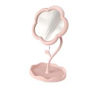 SUIOPPYUW Miroir à fleurs décoratif pour bureau avec mécanisme rotatif de visualisation de maquillage clair et base robuste Miroir de maquillage esthétique