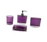 SUIOPPYUW Organiseur de salle de bain complet, porte-savon, distributeur lotion, porte-gobelet pour brosse à dents et 1 boîte à savon. Rangement facile, Violet