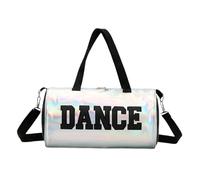 SUIOPPYUW Sacs de Danse élégants et légers pour Filles, avec bandoulière réglable. Polyvalents, Ils Peuvent Servir de Sac de Gymnastique de Sac de Rangement pour Les Jouets, Argent, 18.5 x 32 cm