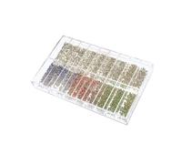 SUIOPPYUW Strass pour Loisirs créatifs et Outils de réparation de Montres de Rechange avec éléments décoratifs colorés. Boîte de 18 Compartiments remplie de Strass colorés.