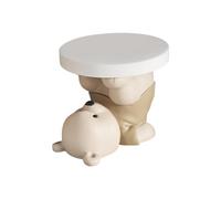 SUIOPPYUW Table d'appoint élégante en Forme de Statue d'ours, Style Contemporain, légère et résistante, idéale pour Une Chambre, Un Petit Salon Toute Autre pièce à Vivre. Sculpture Moderne en