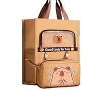 SUIOPPYUW Trousse de Sac à en Toile imprimée Primaire avec étui détachable pour étudiant, Sac de tutorat pour étude de Cas, Sac de Livre, Dessin animé, tutorat, tapez+4