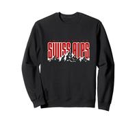 Suisse Alpes suisses Vintage Mountain Typographie Classique Sweatshirt