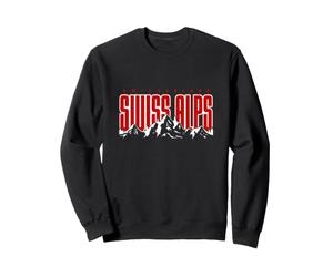 Suisse Alpes suisses Vintage Mountain Typographie Classique Sweatshirt