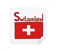 Suisse Drapeau national Motif Rouge Lunettes Chiffon de nettoyage Nettoyant pour écran de téléphone en daim Tissu 2 pcs