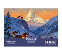 Suisse Zermatt Matterhorn Première Neige Puzzle en Bois Imperméable DIY Puzzles De 1000 Pièces pour Adultes Cadeaux Coloré Jeux De Stimulants