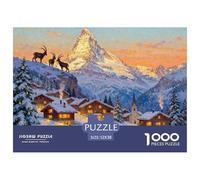 Suisse Zermatt Matterhorn Première Neige Puzzle en Bois Imperméable Puzzles De 1000 Pièces pour Adultes Impossible Jeux Éducatifs