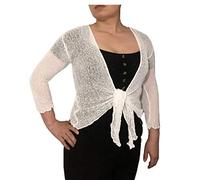 Suit and Suit Boléro court en tricot uni pour femme - Coupe massive (blanc), blanc, taille unique