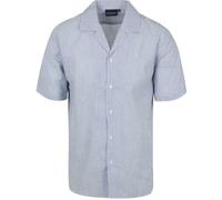 Suitable Chemise Short Sleeve Stripe Seersucker Bleu Clair - Taille L - - Hommes - Vêtements -