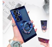 Suitable for Samsung S23/S24 Series Electroplated Magnetic Attraction Cooling Mobile Phone Case, Blade Cooling Mobile Phone Case for Samsung, Electroplated Protective Phone Case (Blue-A,S24Ultra)