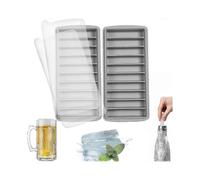 suitable for water bottles, large ice cube tray with no-spill lid, slow melting, stackable, flexible release design