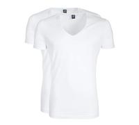 Suitable Vibambo T-Shirt Col en V Profond Blanc 2-Pack - Hommes - Vêtements - Taille - 3160 DeepV Bambo Vibamboru