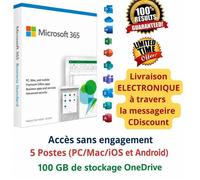 Suite bureautique - Microsoft - Office 365 - 5 postes - 100 Gb de stockage