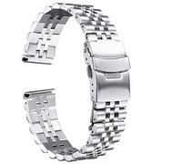 Suites de montre Silk Band de montre en acier inoxydable brillant 18 mm 20 mm 22 mm 23 mm 24 mm 26 mm Band de montre double fermoir à verrouillage STRAPE STRAP de montre (couleur: argent, taille: 23