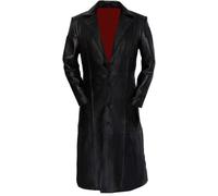 Suiting Style Blouson long en cuir blindé Trinity pour homme - Wesley Black Snipes Cosplay Veste en cuir, Noir - Cuir synthétique., S