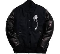 Suiting Style Def Jam Recording Varsity Blouson bomber - Noir Letterman en laine avec cuir et similicuir pour homme, Noir , XL