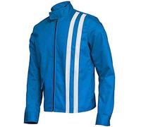 Suiting Style Elvis Presley Speedway Veste en coton pour homme Motif rayures blanches, bleu, M