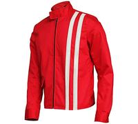 Suiting Style Elvis Presley Veste de concert Elvis Speedway pour homme avec rayures blanches en coton, Rouge, M