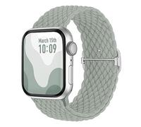 Suitisbest Bracelet en nylon tressé antidérapant et extensible, compatible avec Apple Watch 38 mm, 40 mm, 41 mm, 42 mm - Pour Apple Watch 11, 10, 9, 8, SE, 7, 6, 5, 4, 3, 2, 1, SE 3, SE 2, vert sauge