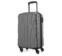 SUITLINE - Bagage à main 55 x 35 x 20 cm 42 L TSA 4 roulettes Valise rigide Argent