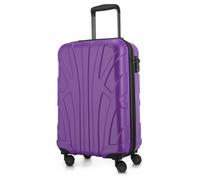 SUITLINE - Bagage à main 55 x 35 x 20 cm, 42 L, TSA, 4 roulettes, Valise rigide, Violet / Aubergine