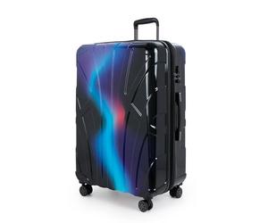 Suitline Grande Valise 76 x 53 x 31 cm ABS Rigide Extensible (96-110 L) avec revêtement Polycarbonate Serrure TSA 4 Roues Doubles, Neon Blue