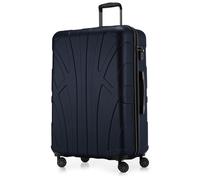 SUITLINE - Grande valise à coque rigide, TSA, 4 doubles roulettes, Trolley, 75 cm, 119 L, Bleu foncé