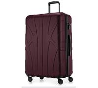 SUITLINE - Grande valise à coque rigide, TSA, 4 doubles roulettes, Trolley, 75 cm, 119 L, Bordeaux
