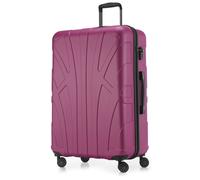 SUITLINE - Grande valise à coque rigide, TSA, 4 doubles roulettes, Trolley, 75 cm, 119 L, Magenta